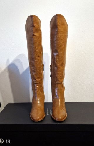 Stivali,tacco,pelle,marrone,Elisabetta Franchi,N37