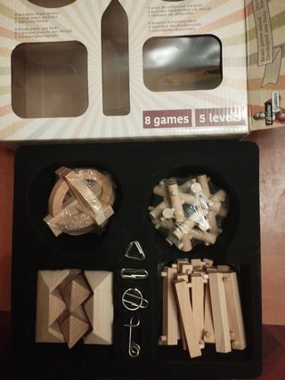 Juegos de ingenio madera y metal 8pzs