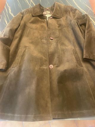 Cappotto donna in vera pelle scamosciata