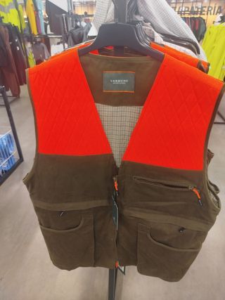 Chaleco de caza VERHUNT verde y naranja
