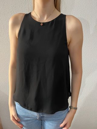Blusa con lazo Zara Negra Talla M