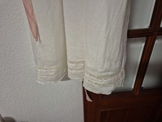 Vestido blanco primera comunión con fajín rosa 
