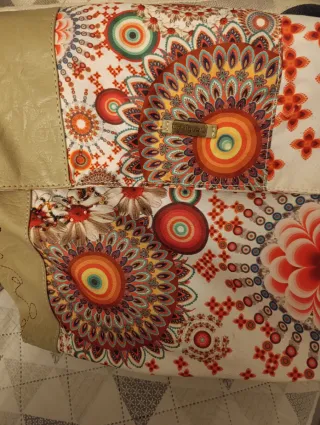 Bolso Desigual Piel Beige Multicolor