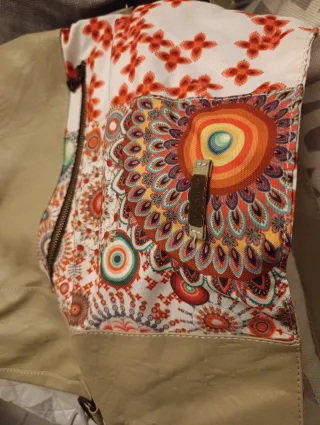 Bolso Desigual Piel Beige Multicolor