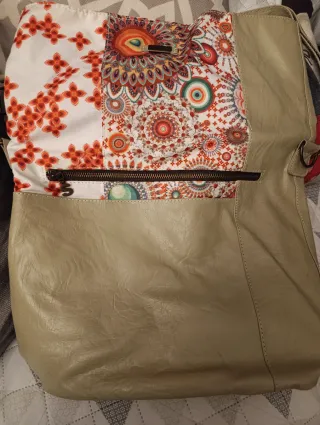 Bolso Desigual Piel Beige Multicolor