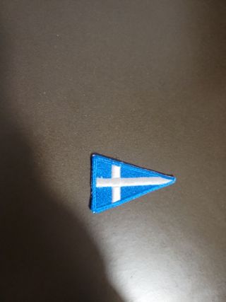 Toppa bandiera blu con croce bianca