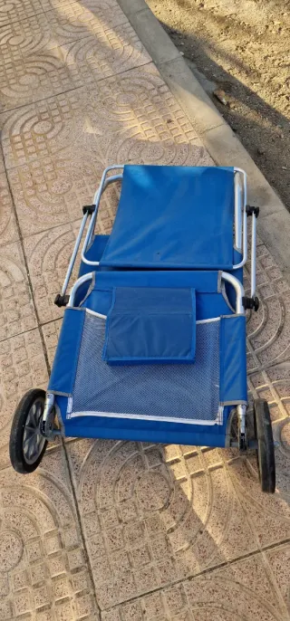 Tumbona y Carrito Playa Azul