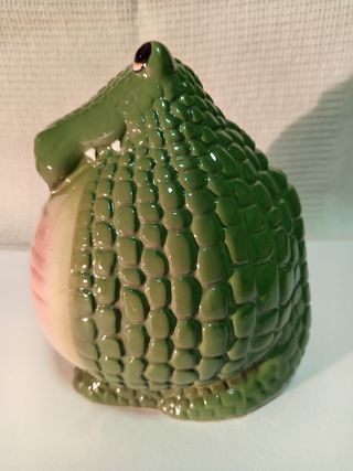 Coccodrillo salvadanaio ceramica. Vintage 
