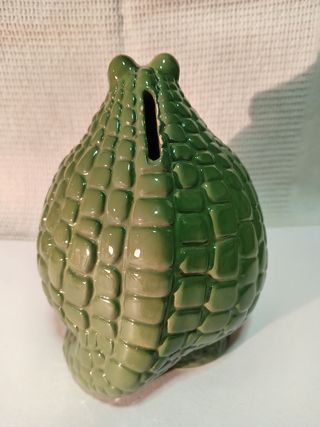 Coccodrillo salvadanaio ceramica. Vintage 