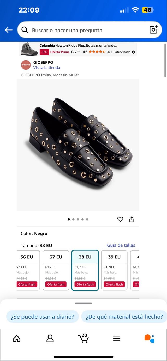 Mocasines GIOSEPPO Imlay Mujer Talla 38