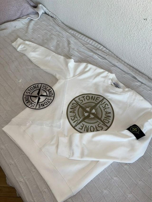 Sudadera Stone Island Blanca Talla S