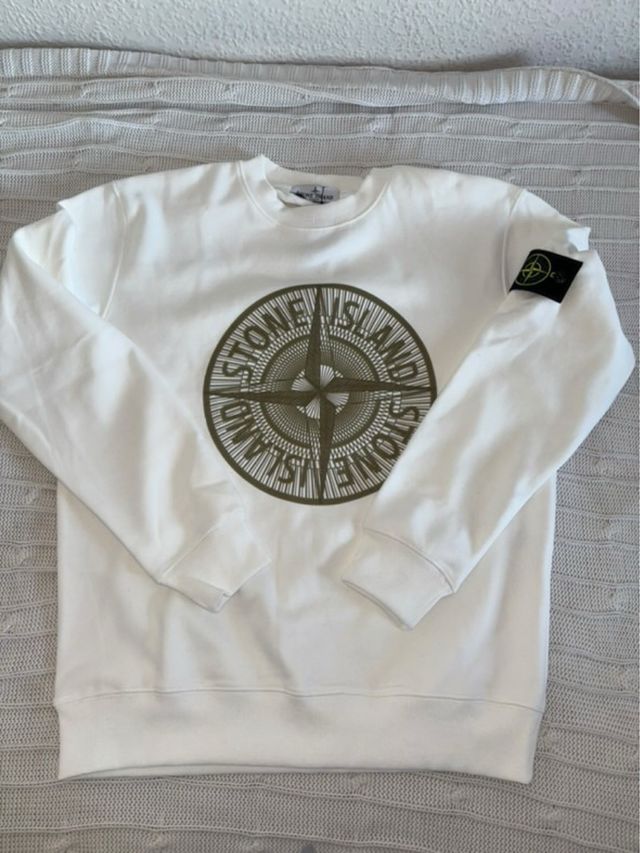 Sudadera Stone Island Blanca Talla S
