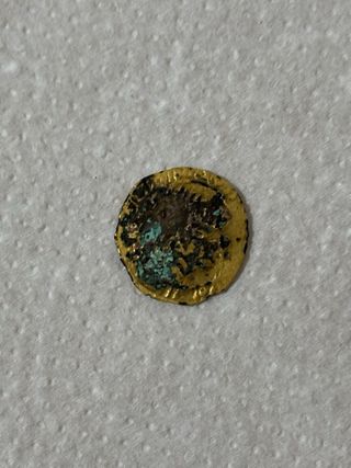Dinar Fatimí 1/4 forrado en oro