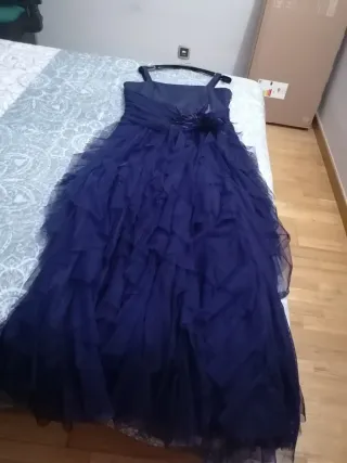Vestido largo azul para boda