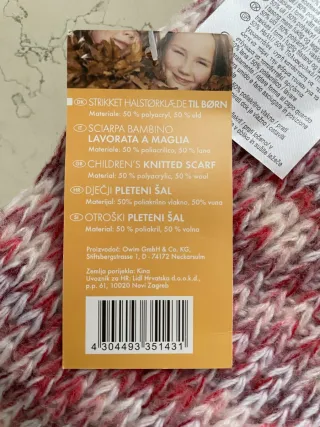 Sciarpa lavorata a maglia Pulcino bambina