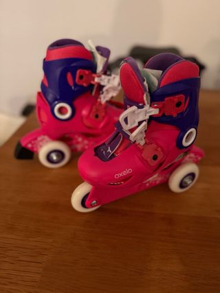 Patines Oxelo rosas y morados talla ajustable