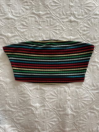 Top crop de rayas multicolor