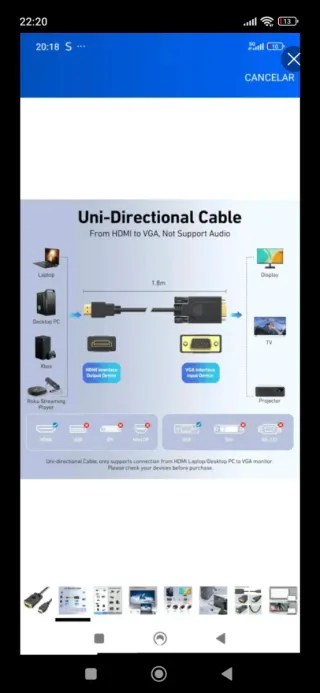 Cable HDMI a VGA