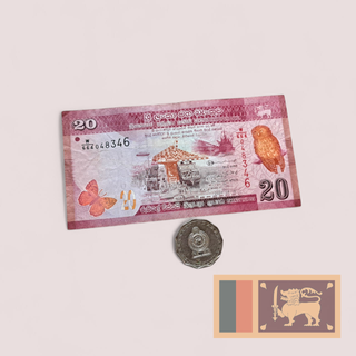 Moneda 10 RUPIAS y Billete 20 RUPIAS - Sri Lanka