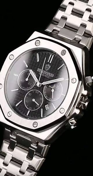 Reloj Hombre Negro/Plateado
