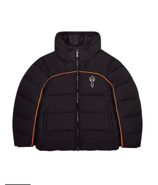 Chaqueta Trapstar Negra con Detalles Naranja