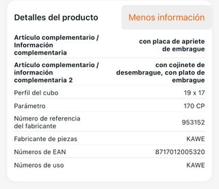 kit Embrague SEAT Marbella