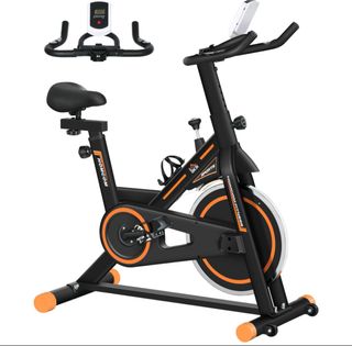 Bicicleta Estática Negra y Naranja
