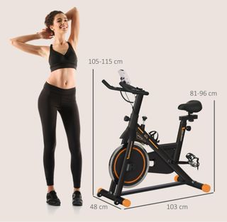 Bicicleta Estática Negra y Naranja