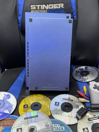 Consola Playstation 2 Azul + 8 Juegos