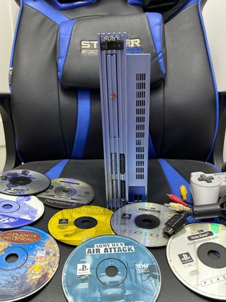 Consola Playstation 2 Azul + 8 Juegos