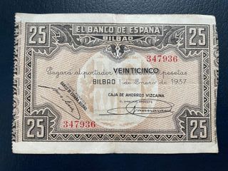Billete 25 pesetas 1 enero 1937, Guerra Civil