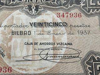 Billete 25 pesetas 1 enero 1937, Guerra Civil