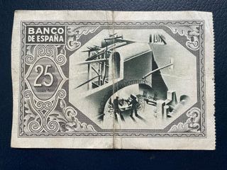 Billete 25 pesetas 1 enero 1937, Guerra Civil