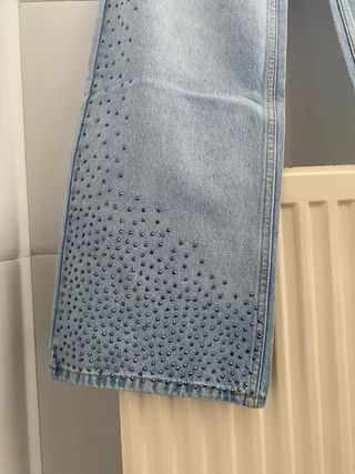 Pantalón Vaquero Straight Wide Zara de Mujer Talla
