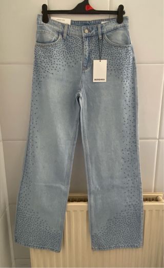 Pantalón Vaquero Straight Wide Zara de Mujer Talla