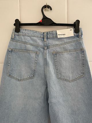 Pantalón Vaquero Straight Wide Zara de Mujer Talla