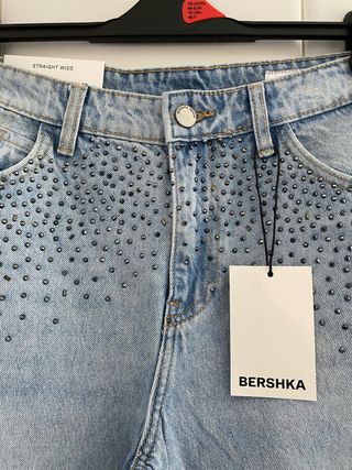 Pantalón Vaquero Straight Wide Zara de Mujer Talla