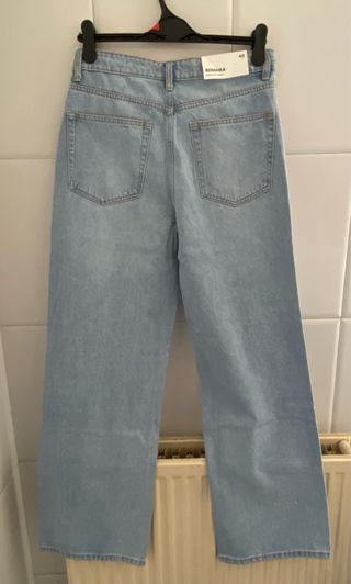 Pantalón Vaquero Straight Wide Zara de Mujer Talla