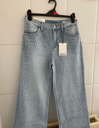 Pantalón Vaquero Straight Wide Zara de Mujer Talla