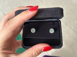 Tiffany Soleste Pendientes Aguamarina Diamante