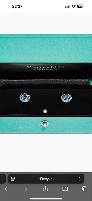 Tiffany Soleste Pendientes Aguamarina Diamante