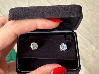 Tiffany Soleste Pendientes Aguamarina Diamante