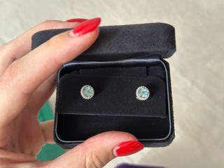 Tiffany Soleste Pendientes Aguamarina Diamante