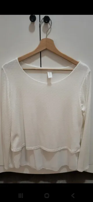 Blusa blanca manga larga