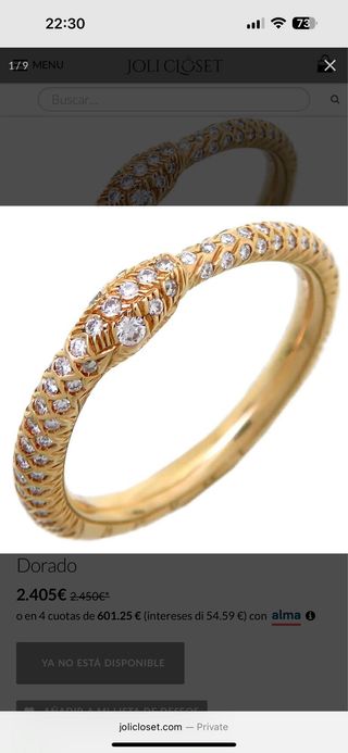 Anillo Gucci Oro Amarillo
