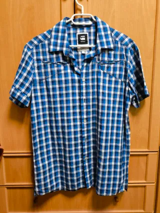 Camisa G-Star RAW cuadros azul y blanco