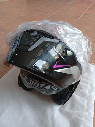 Casco modular negro con visera solar 2XL-3XL.