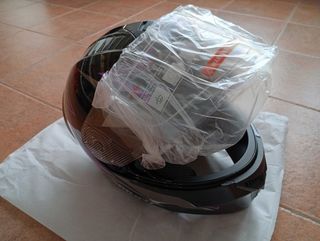 Casco modular negro con visera solar 2XL-3XL.
