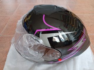 Casco modular negro con visera solar 2XL-3XL.