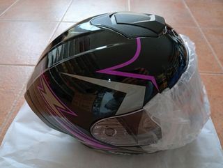 Casco modular negro con visera solar 2XL-3XL.